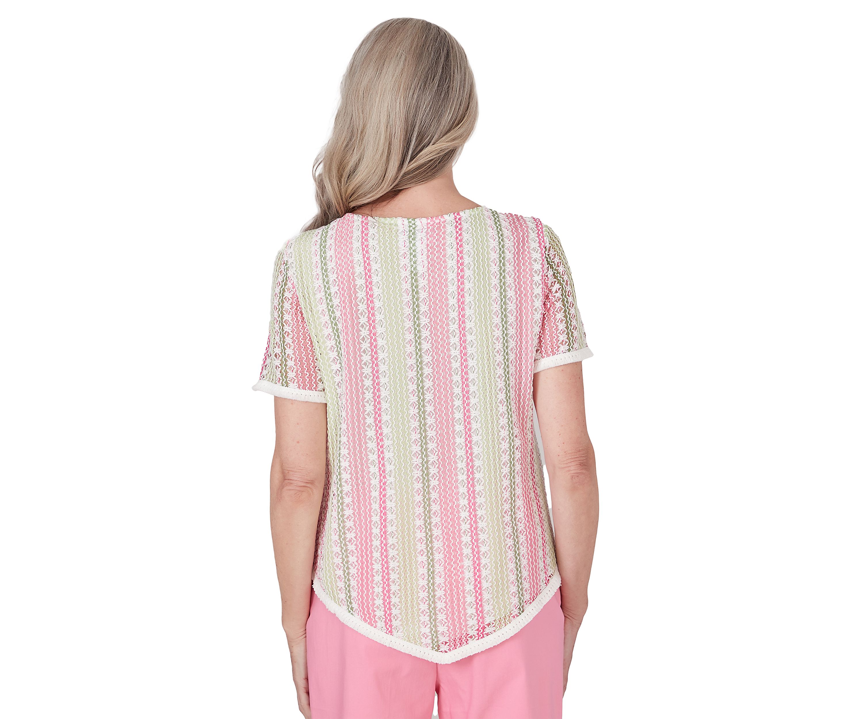 Womens Miami Beach Vertical Texture Stripe Top