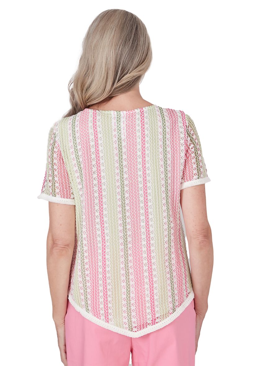 Womens Miami Beach Vertical Texture Stripe Top