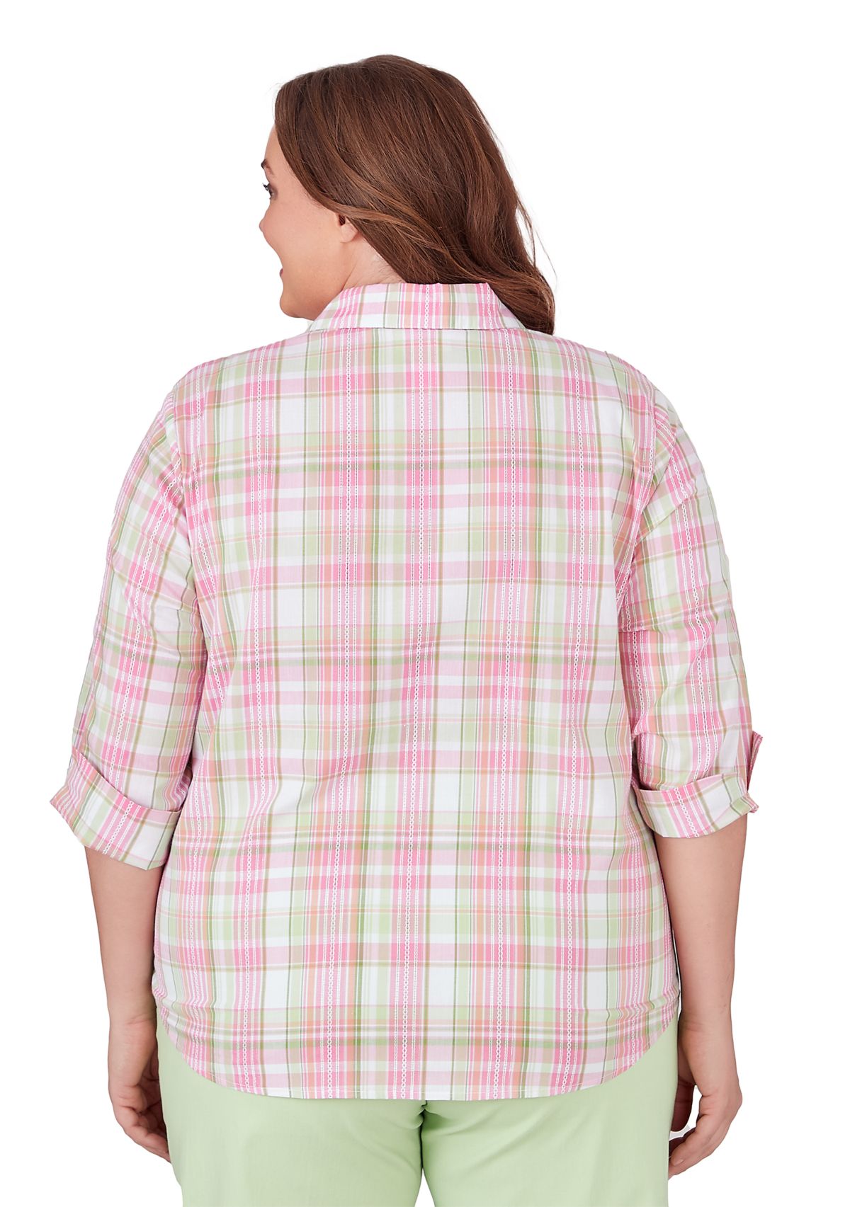 Plus Size Miami Beach Plaid Top