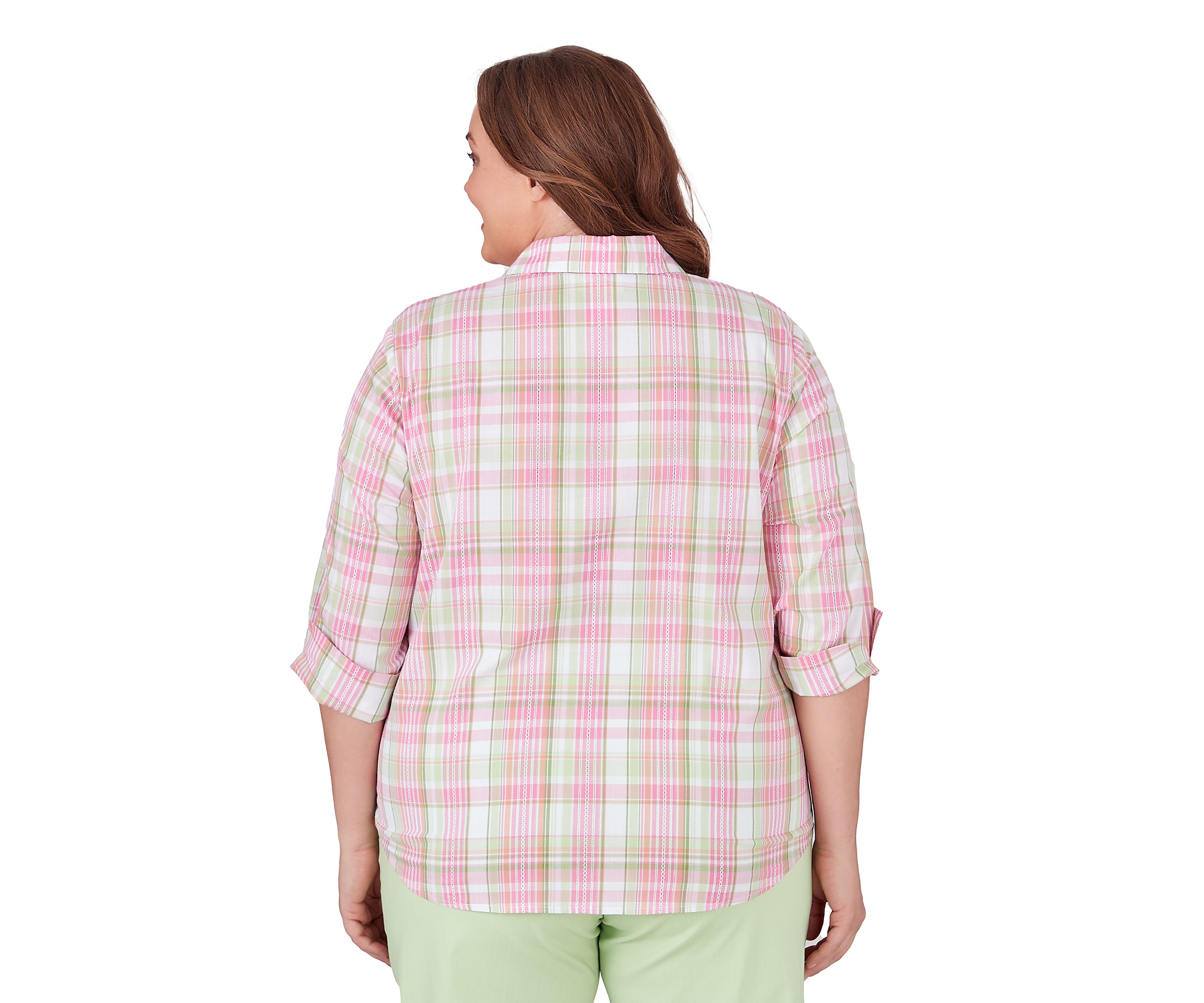 Plus Size Miami Beach Plaid Top
