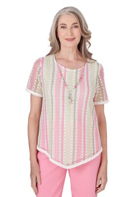 Petite Miami Beach Vertical Texture Stripe Top