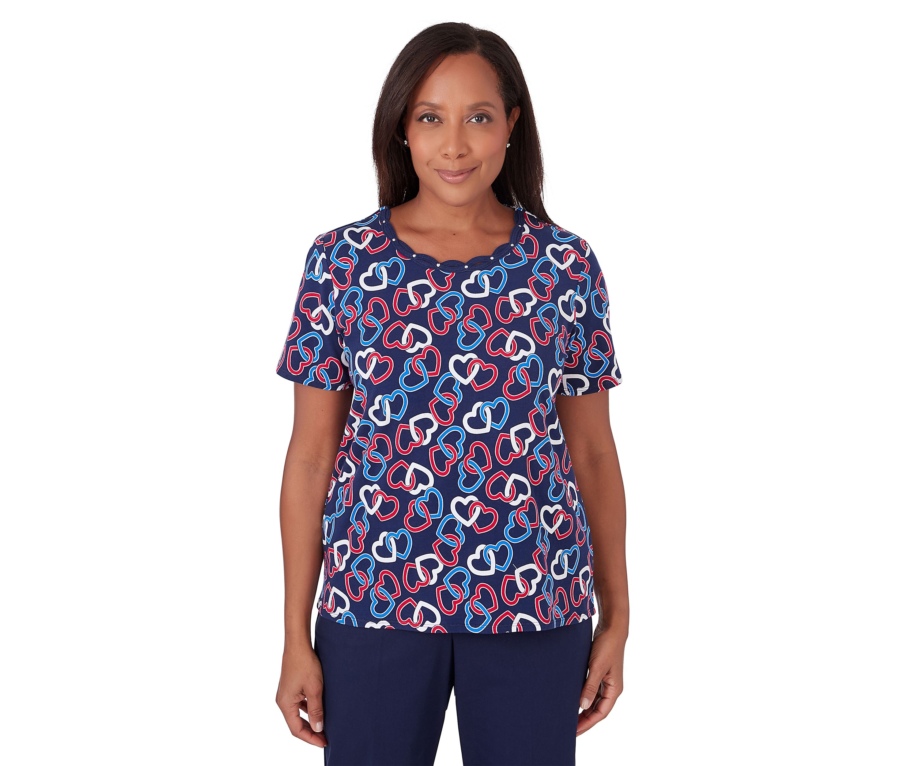 Womens All American Linking Hearts Top