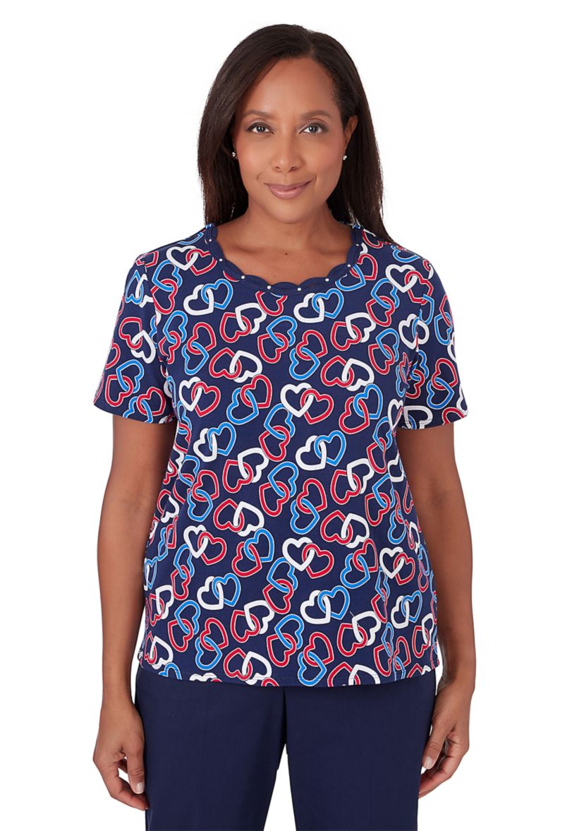 Womens All American Linking Hearts Top