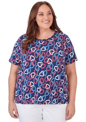 Plus All American Linking Hearts T-Shirt