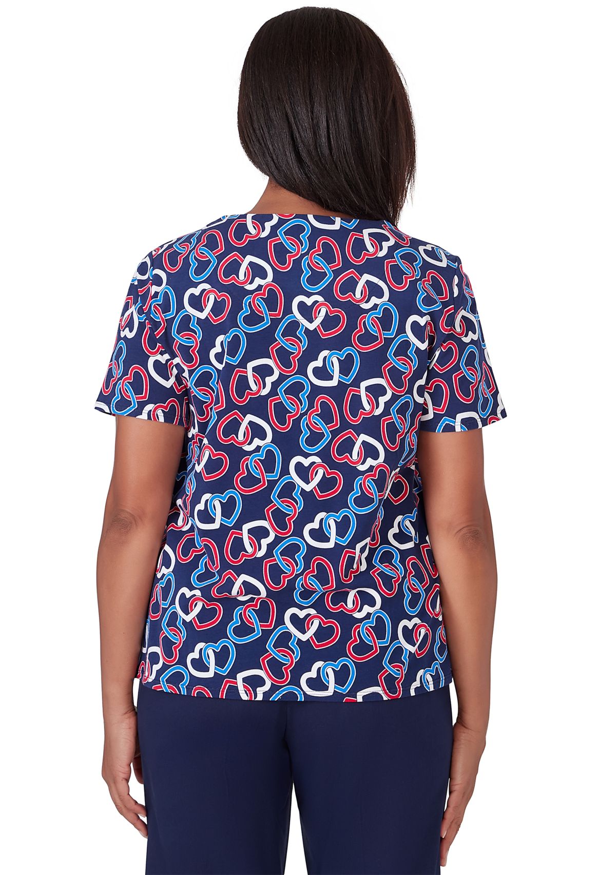 Petite All American Linking Hearts Top