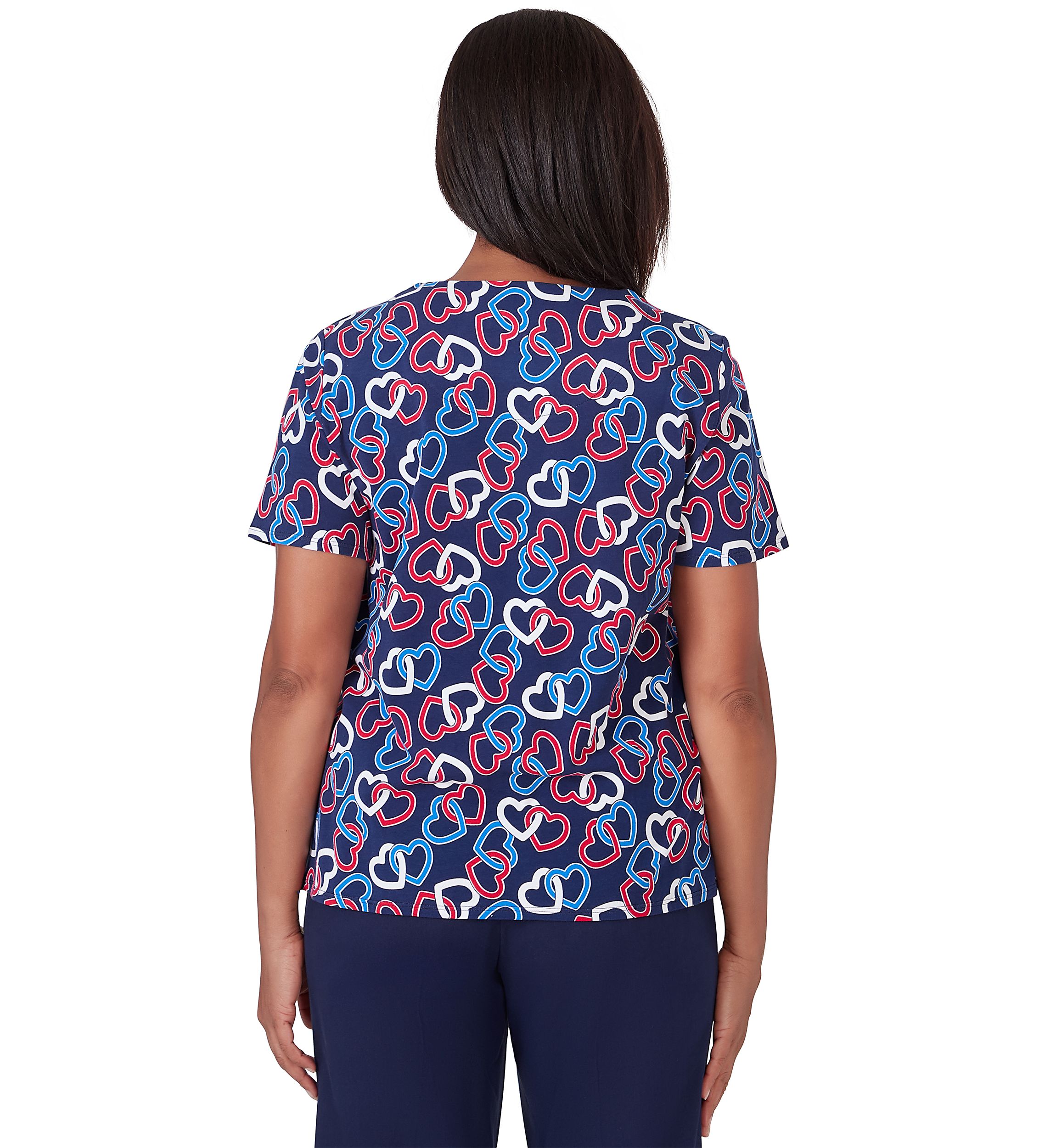 Petite All American Linking Hearts Top
