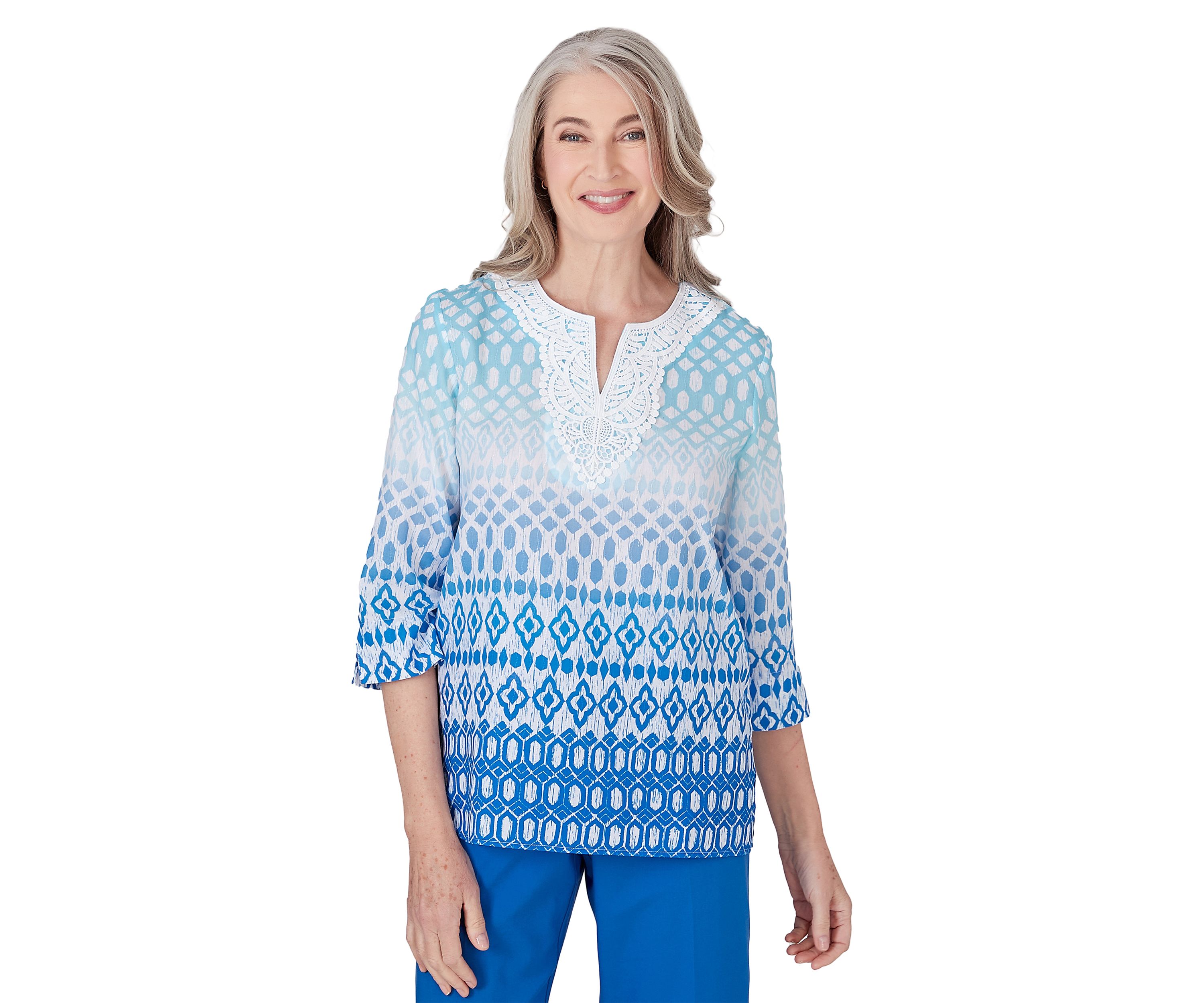 Womens  Neptune Beach Ombre Ikat Diamond Top