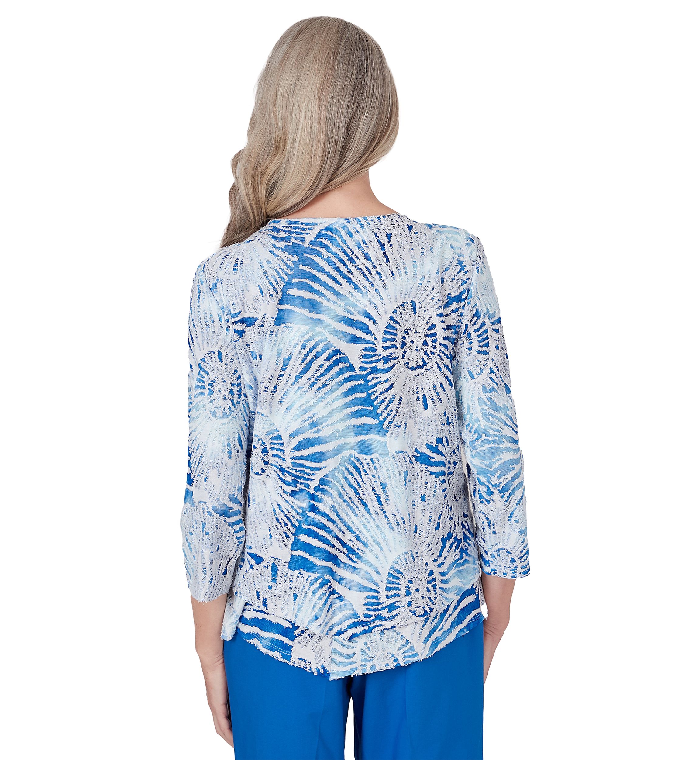 Womens  Neptune Beach Seashell Torn Jacquard Top