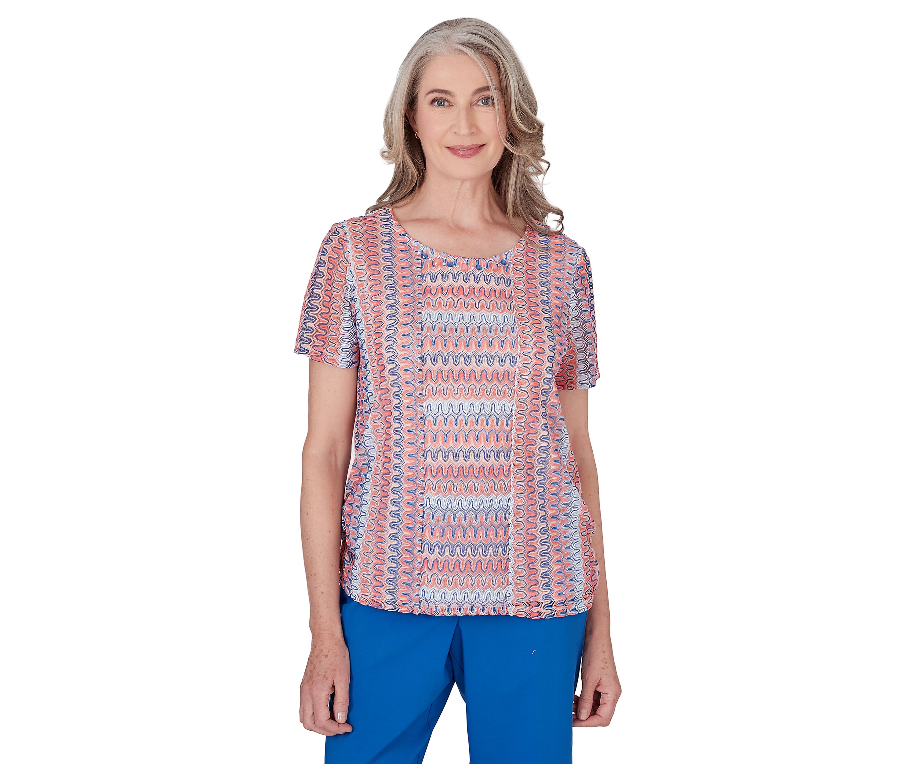 Womens Neptune Beach Splice Texture Stripe Top