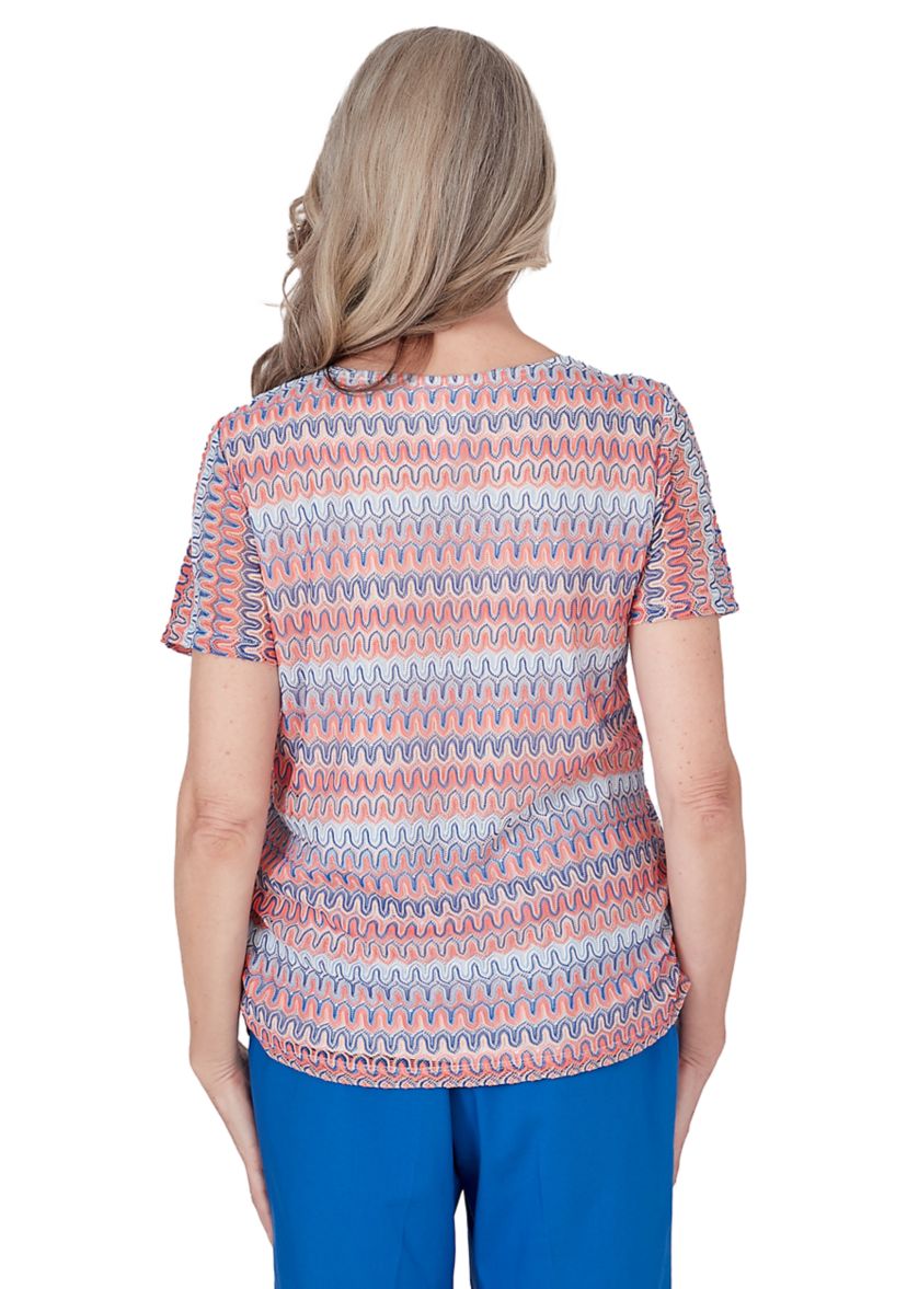 Womens Neptune Beach Splice Texture Stripe Top