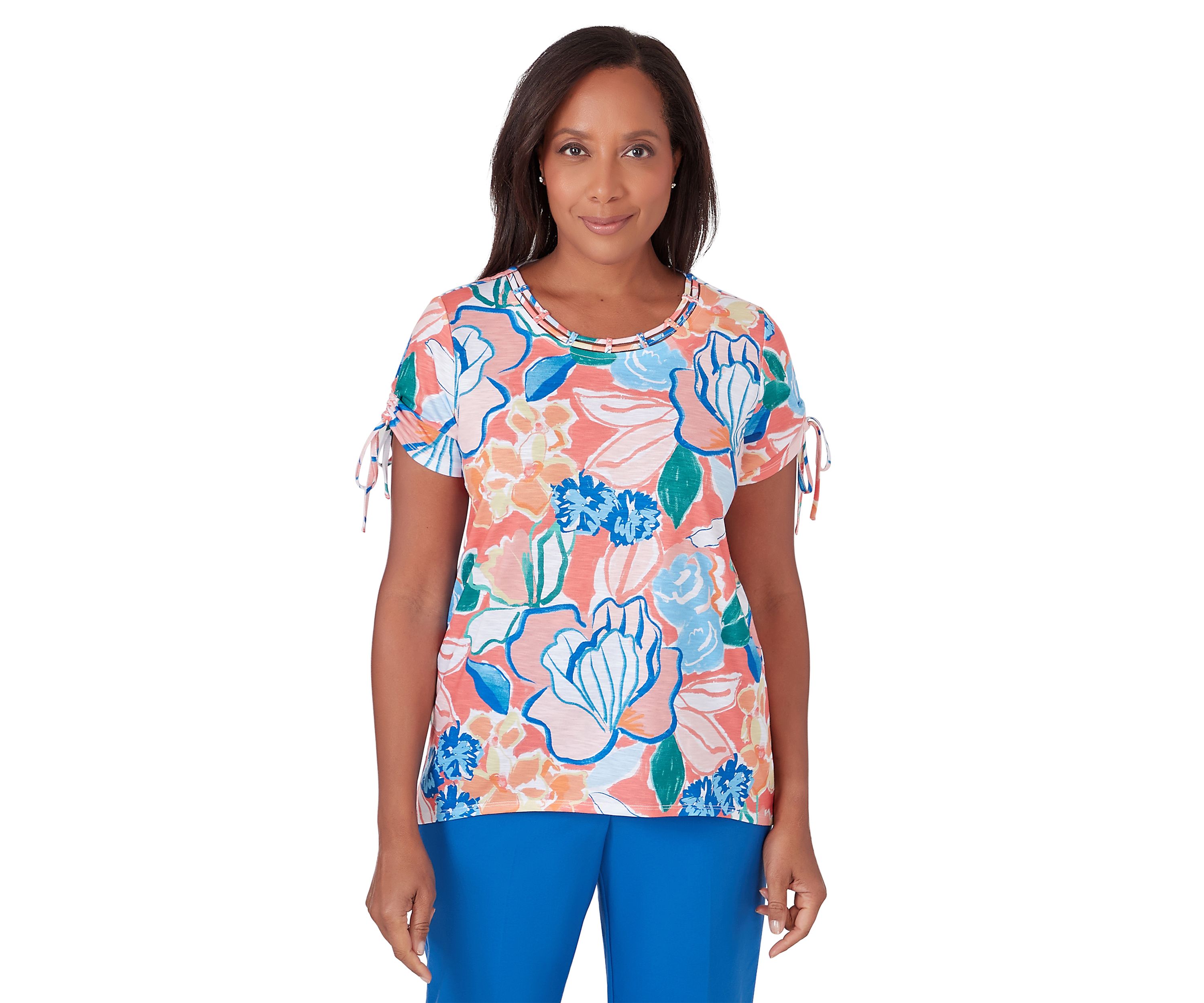 Womens Neptune Beach Whimsical Floral Top