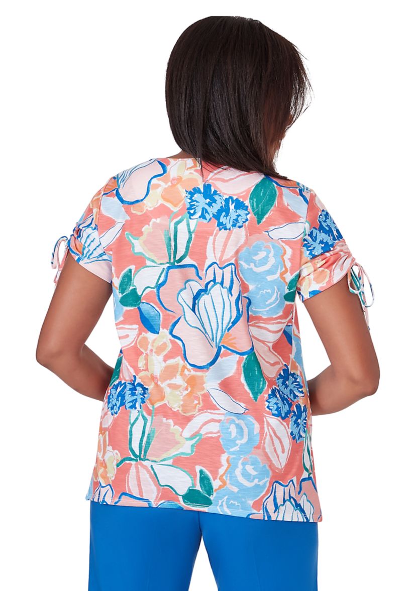 Womens Neptune Beach Whimsical Floral Top