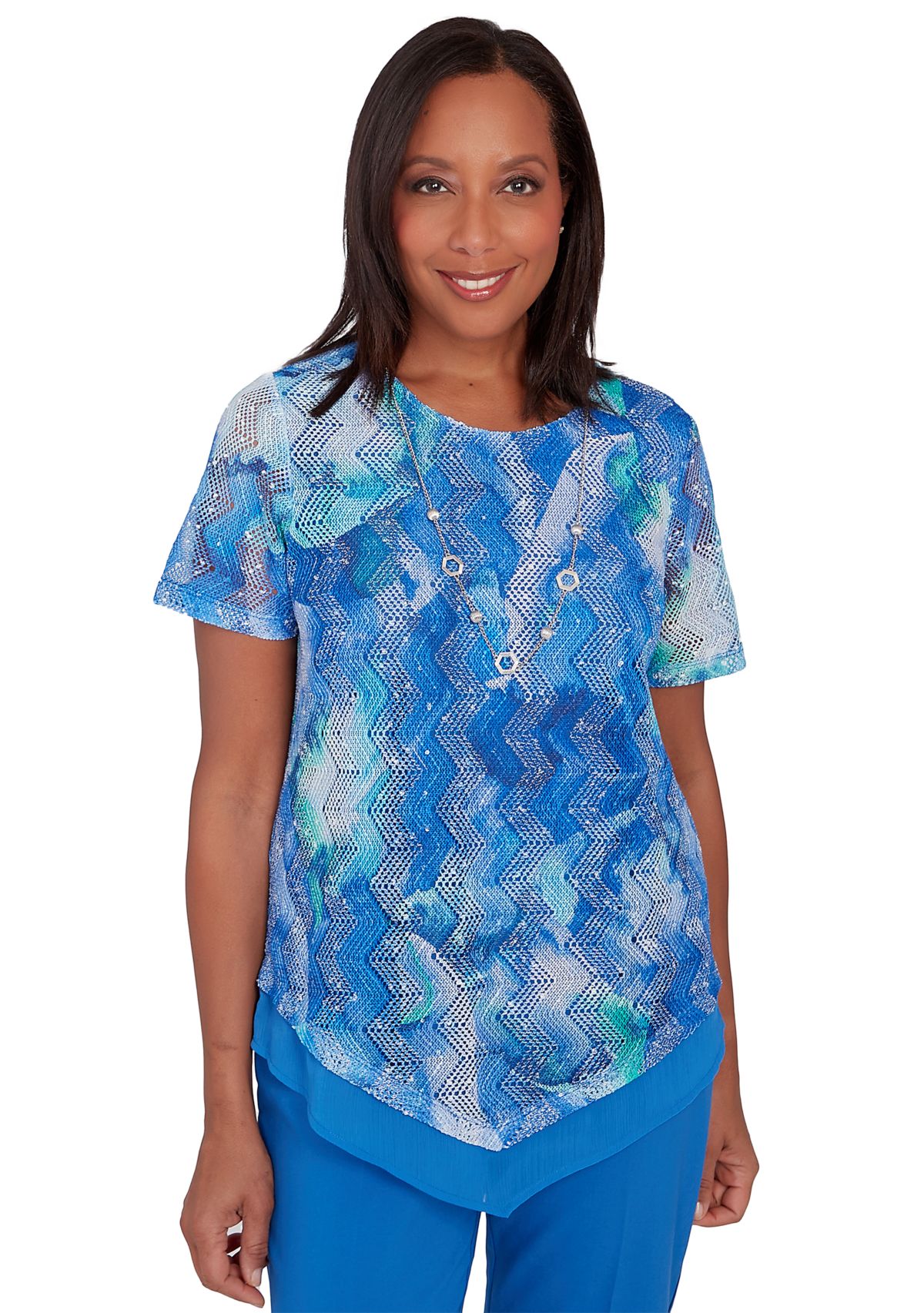Womens Neptune Beach Tie Dye Texture Top