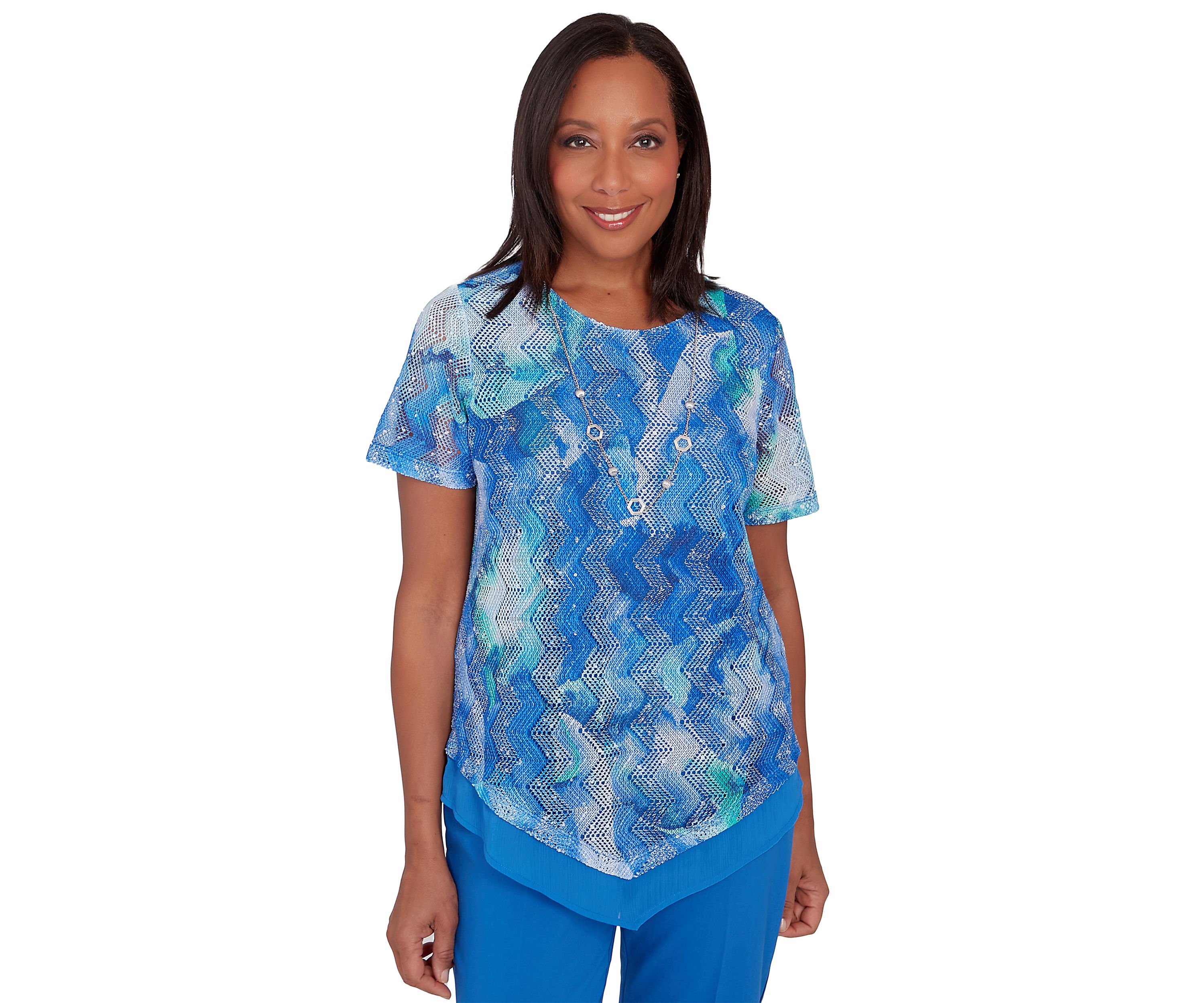 Womens Neptune Beach Tie Dye Texture Top