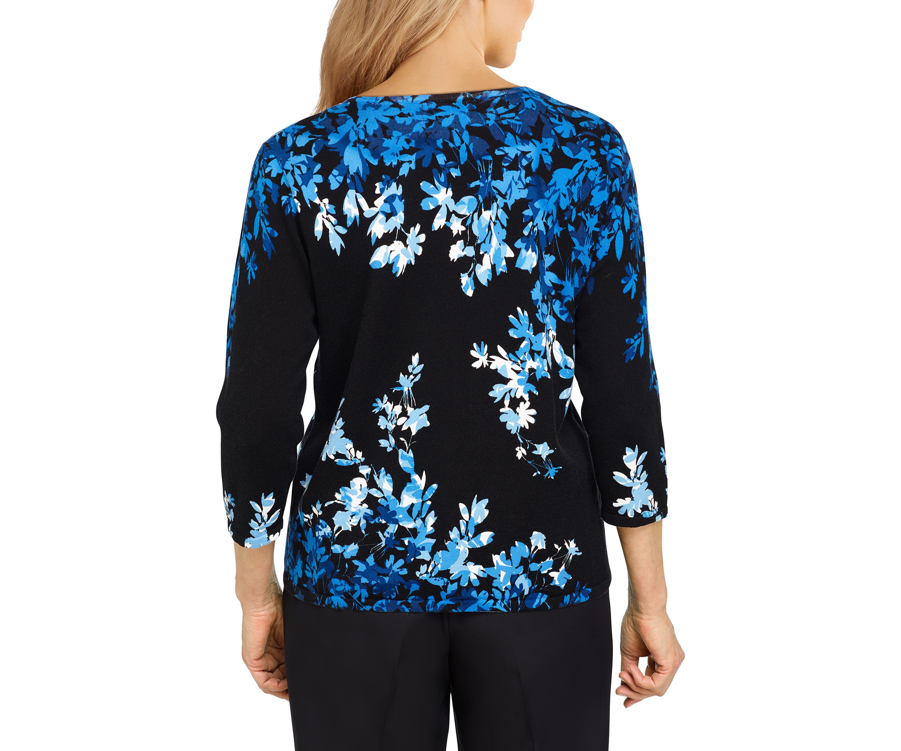 Womens Battery Park Asymmetric Flowers Top 