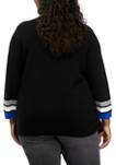 Plus Size Cascade Stripe 2-for-1 Sweater