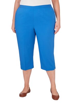 Alfred Dunner Women's Plus Size Neptune Beach Capri Pants, 16W -  0196389340162