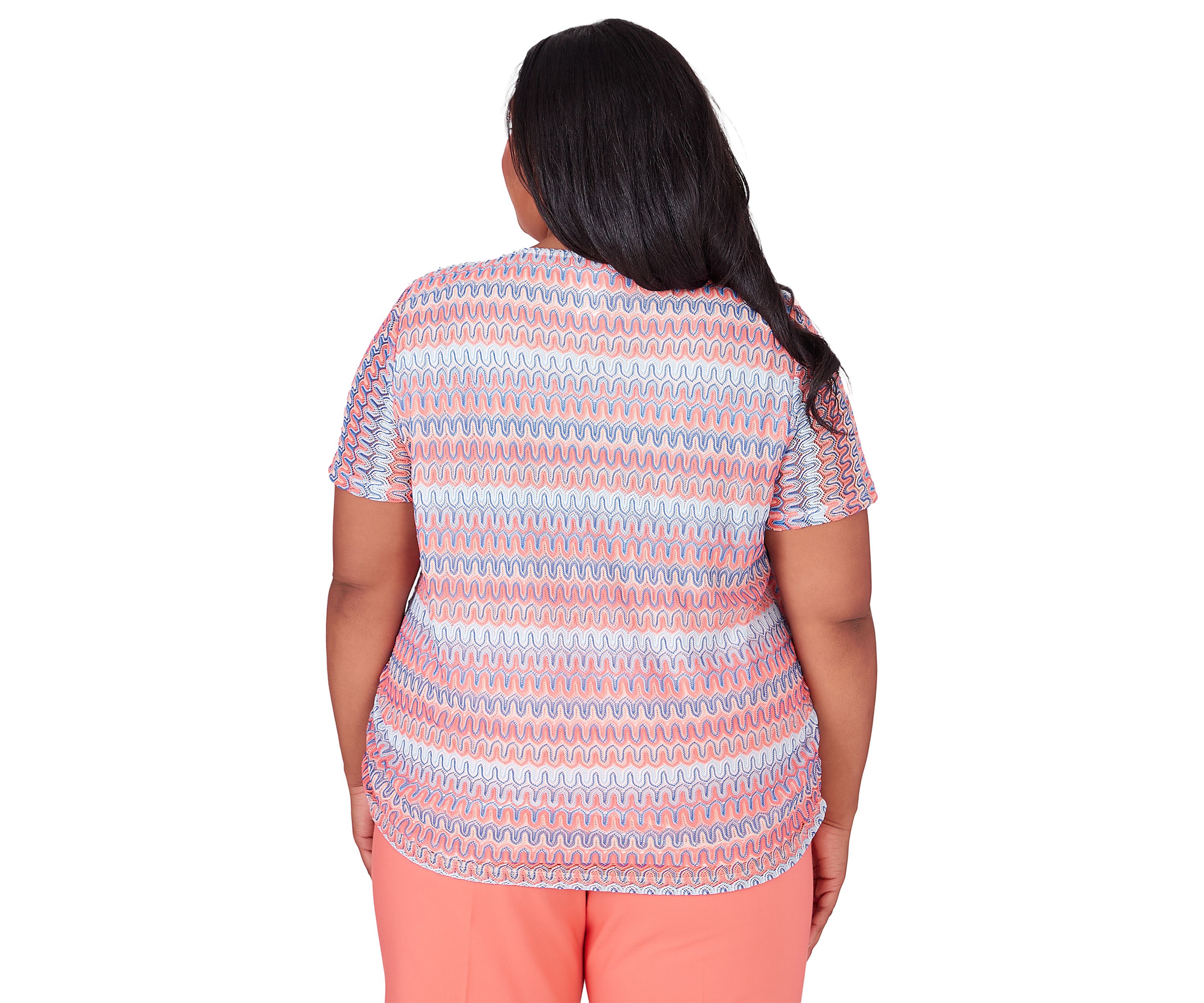 Plus Size Neptune Beach Splice Texture Stripe Top