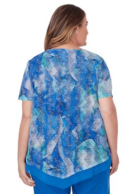 Plus Neptune Beach Tie Dye Texture Top