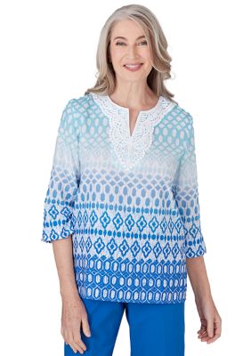 Petite Neptune Beach Ombre Ikat Diamond Top