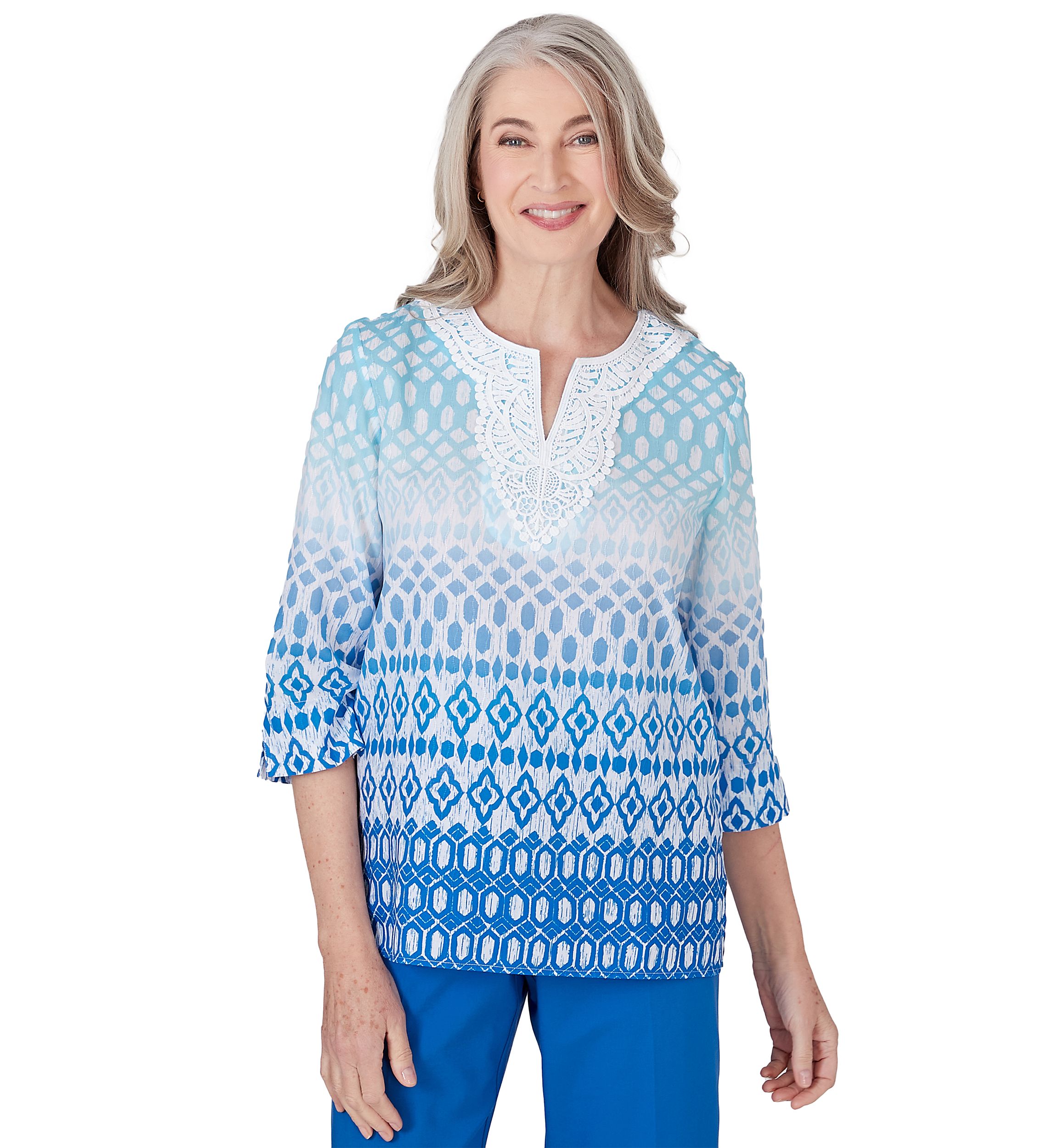 Petite Neptune Beach Ombre Ikat Diamond Top