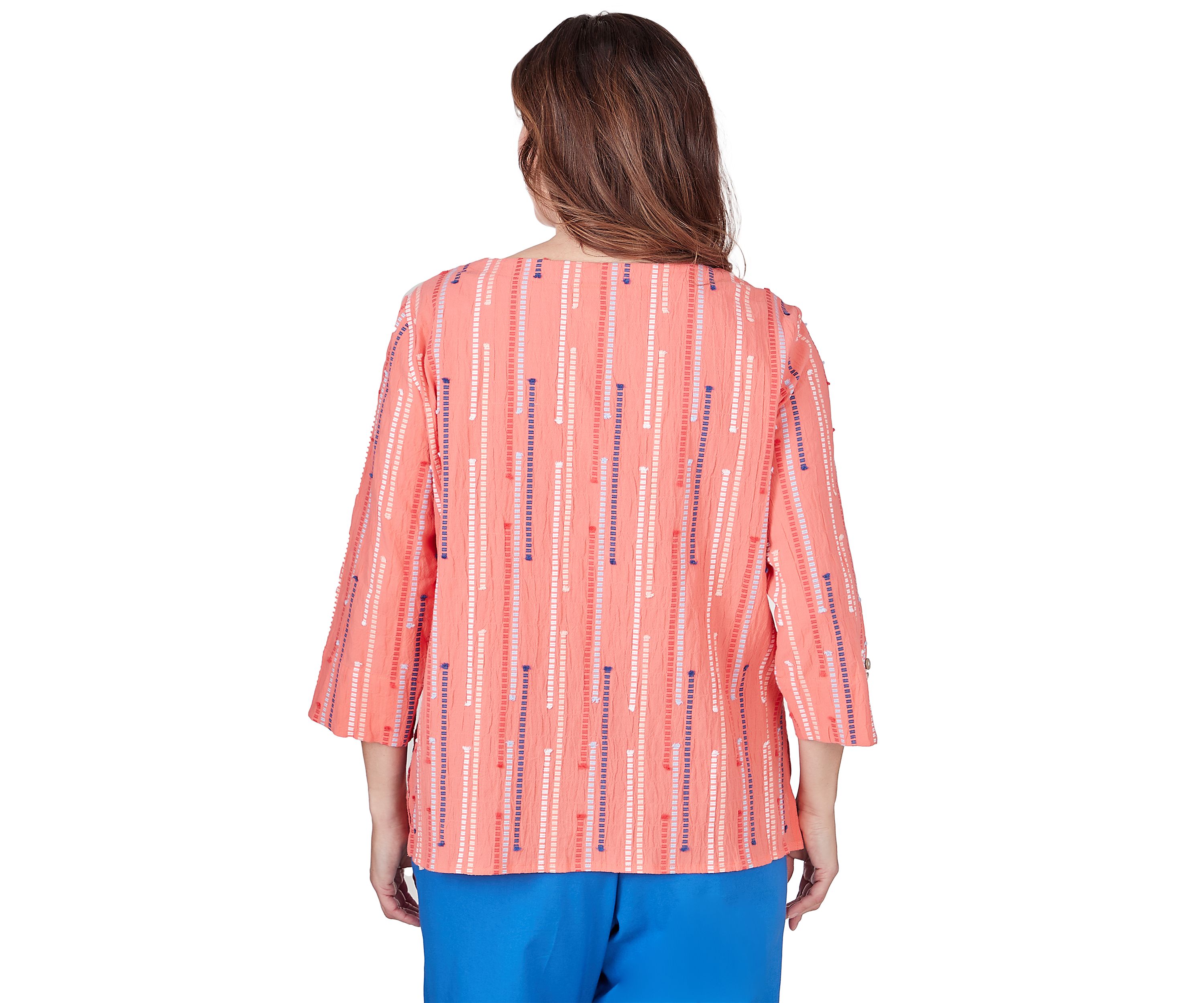 Petite Neptune Beach Geometric Jacquard Spliced Top