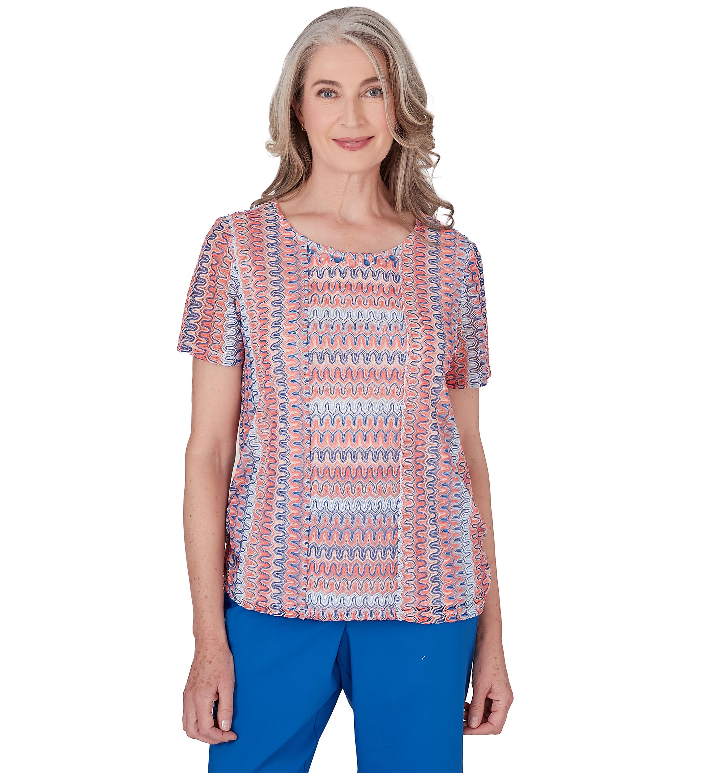 Petite Neptune Beach Splice Texture Stripe Top
