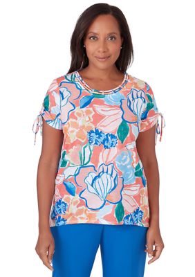 Petite Neptune Beach Whimsical Floral Top