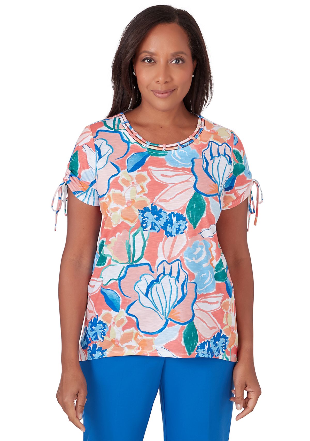 Petite Neptune Beach Whimsical Floral Top
