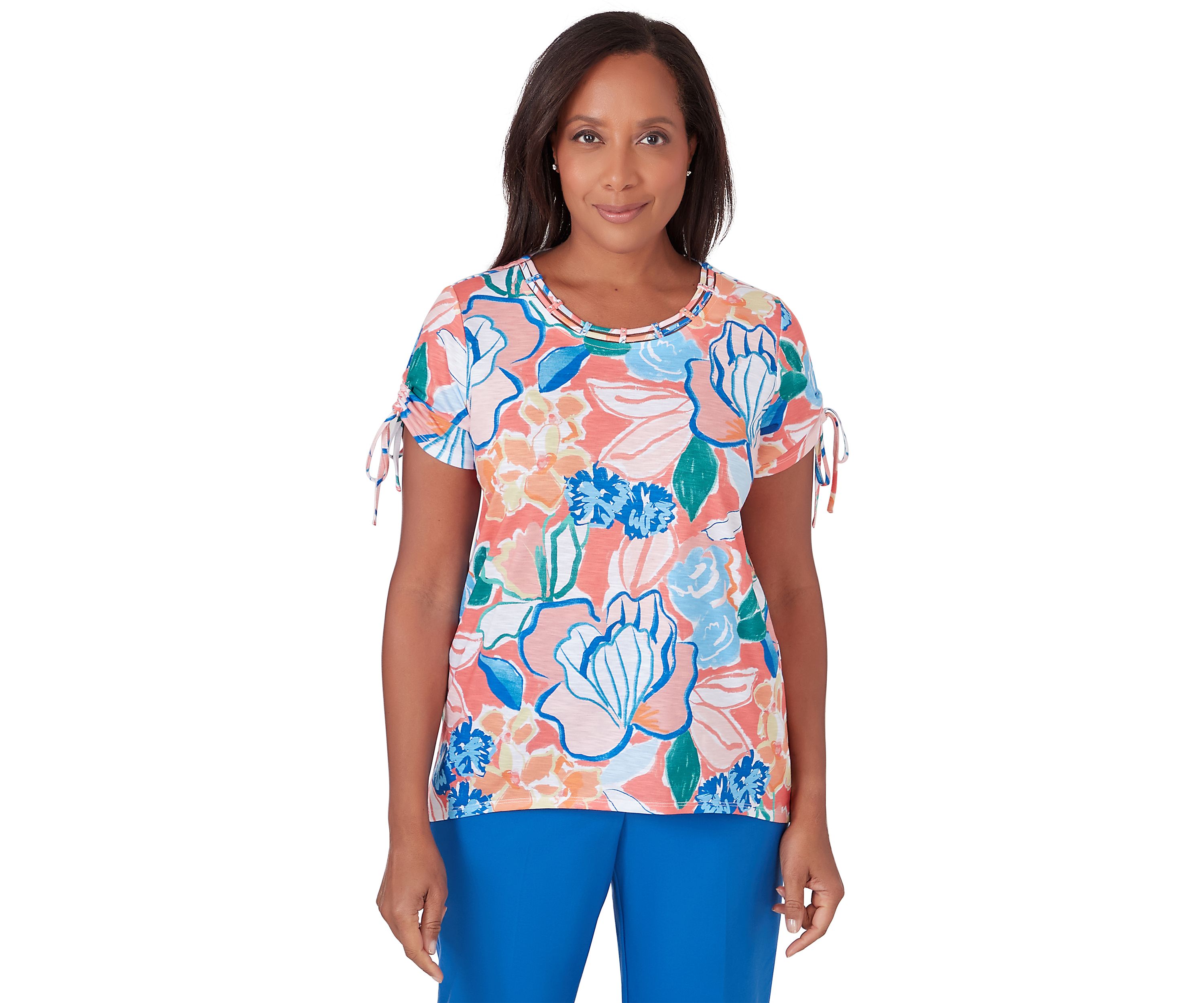 Petite Neptune Beach Whimsical Floral Top
