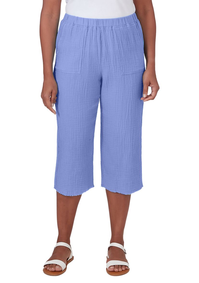 Womens Summer Breeze Capri Double Gauze Pants