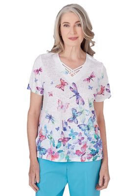 Women's Summer Breeze Butterfly Border Top