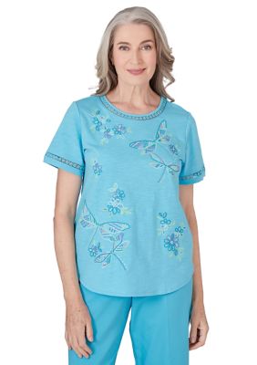 Women's Summer Breeze Dragonfly Embroidery Top