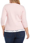 Plus Size Relax & Enjoy Center Scroll Embroidered Knit Top