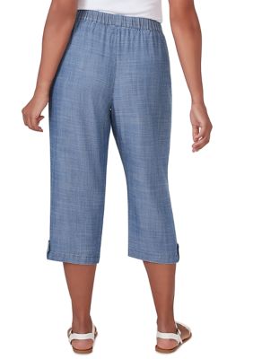 Petite Blue Bayou Capri Pants