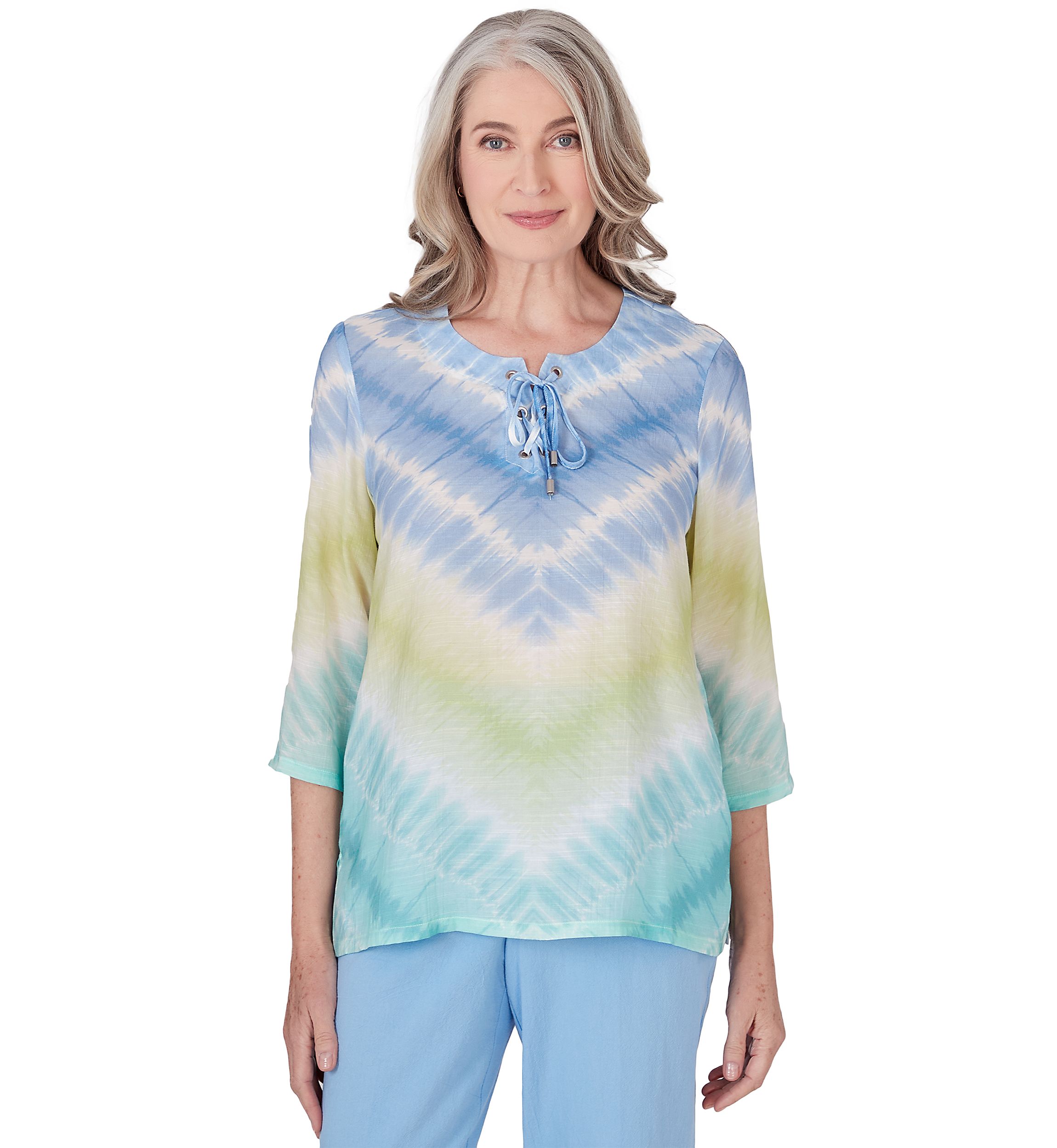 Womens Hyannisport Tie Dye Chevron Top