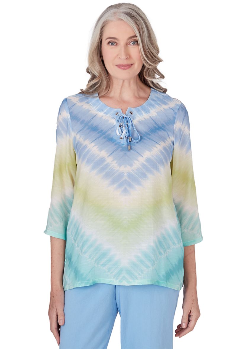 Womens Hyannisport Tie Dye Chevron Top