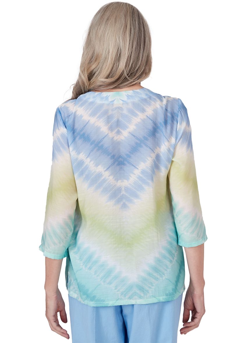 Womens Hyannisport Tie Dye Chevron Top