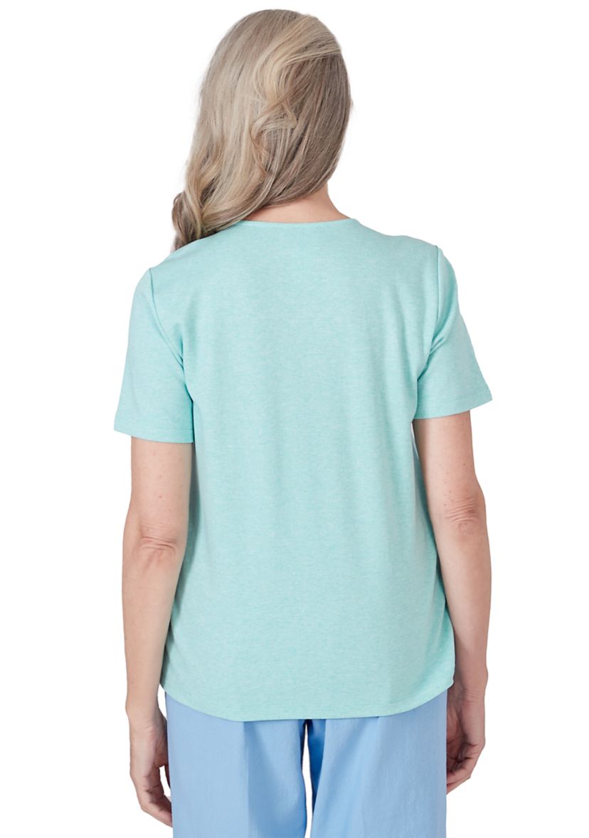 Womens Hyannisport Embroidered Flowers Top
