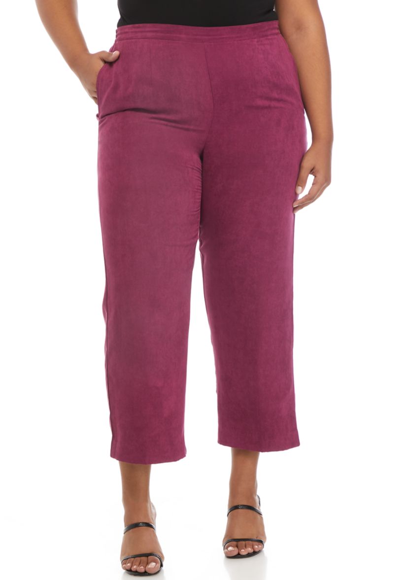Plus Size Alexander Valley Suede Mid-Rise Pants - Average Length