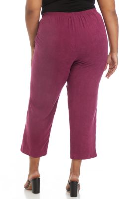 Plus Alexander Valley Suede Mid-Rise Pants - Average Length