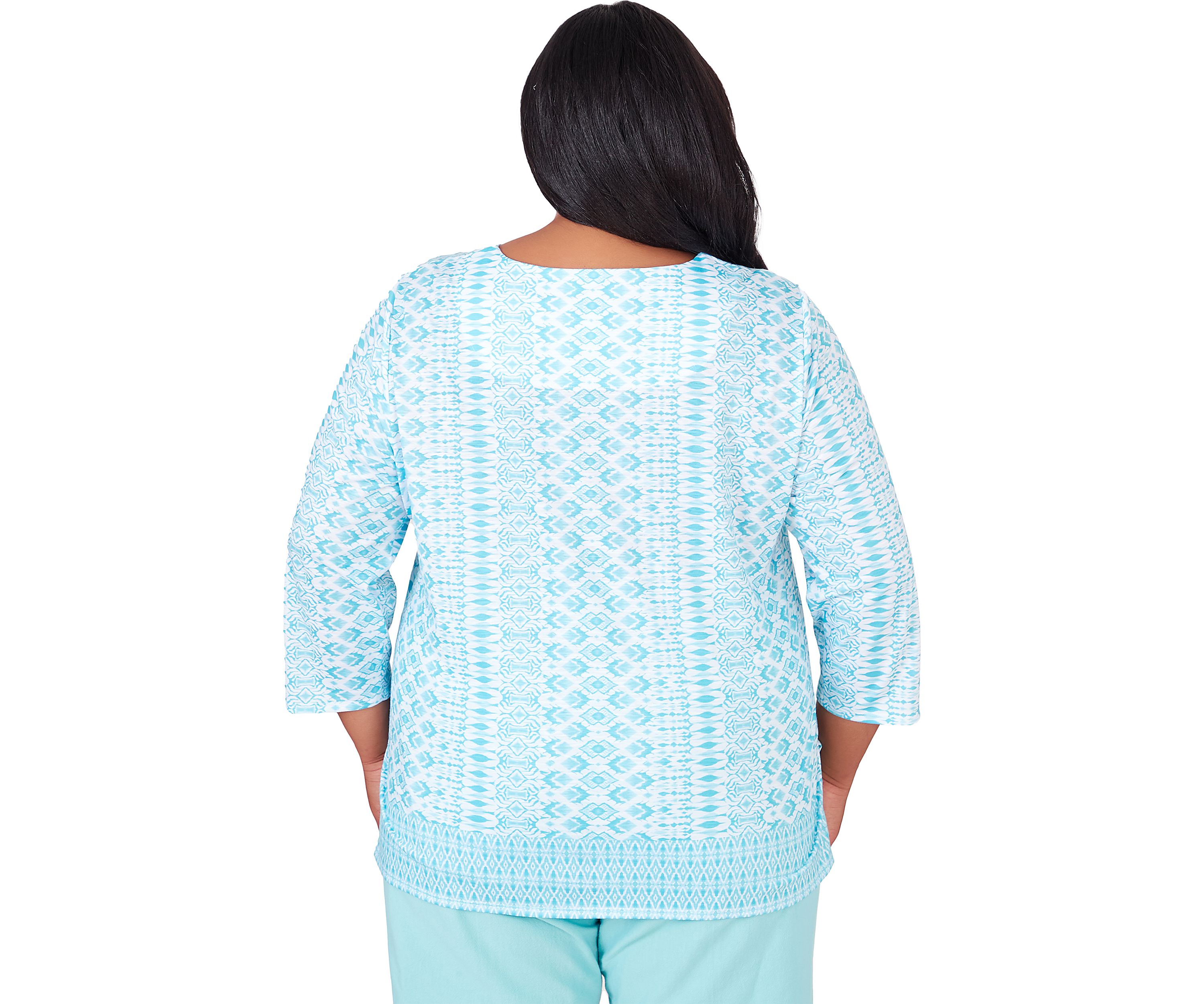 Plus Size Hyannisport Geo Border Top