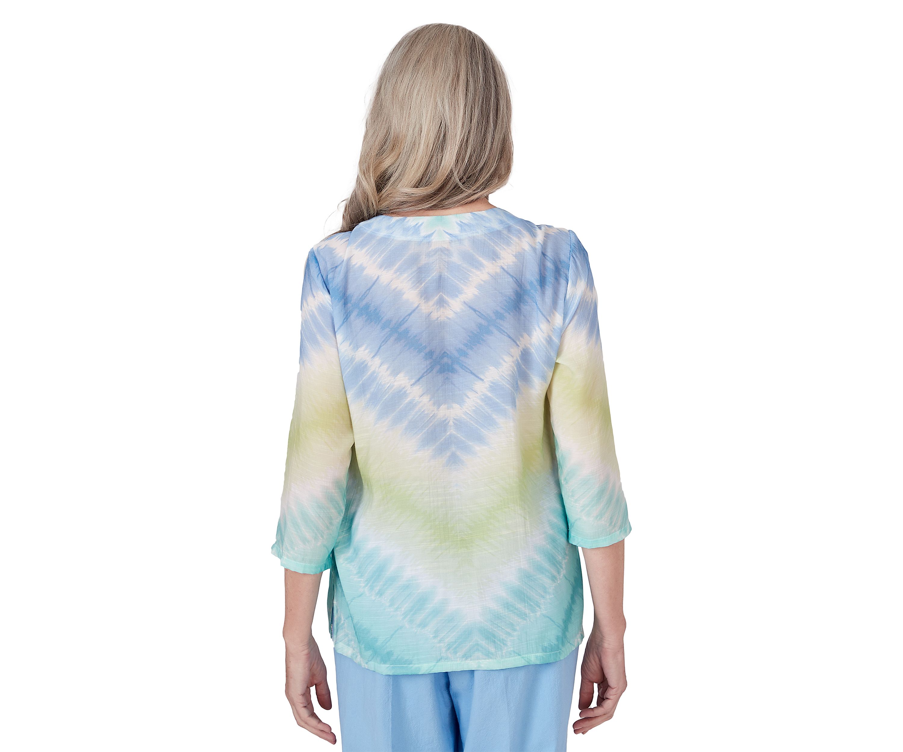 Petite Hyannisport Tie Dye Chevron Top