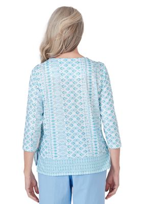 Petite Hyannisport Geo Border Top