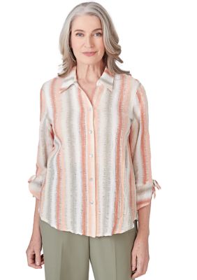 Women's Tuscan Sunset Stripe Texture Top