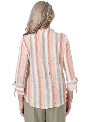 Women's Tuscan Sunset Stripe Texture Top