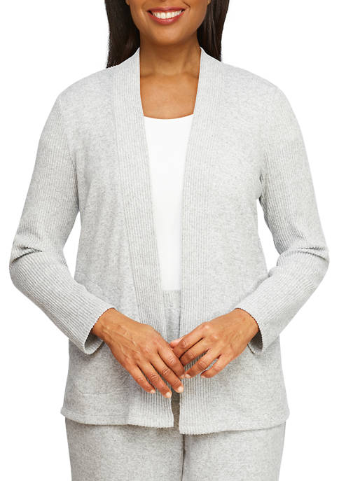 Alfred Dunner Womens Knit Cardigan