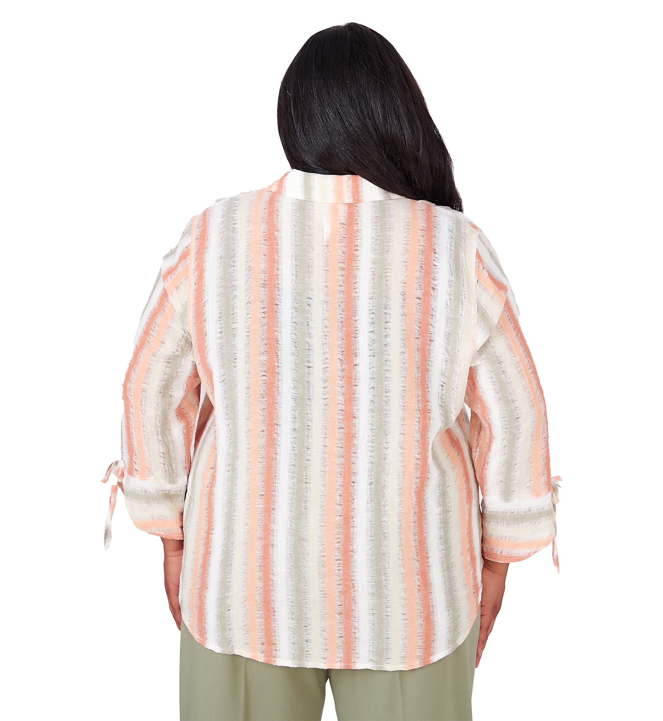 Plus Size Tuscan Sunset Stripe Texture Top