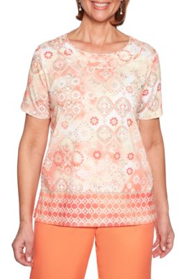 Alfred Dunner Martinique Medallion Knit Top | belk