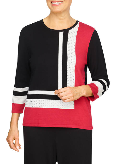 Womens Walk On The Wild Side Color Block Sweater